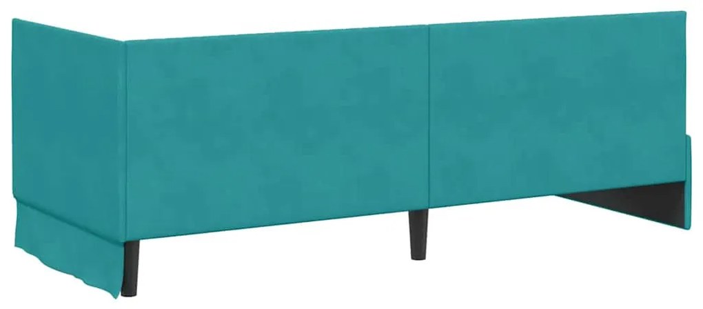 Sarokágy keret fejtámlával Türkiz 80 x 200 cm Bársony