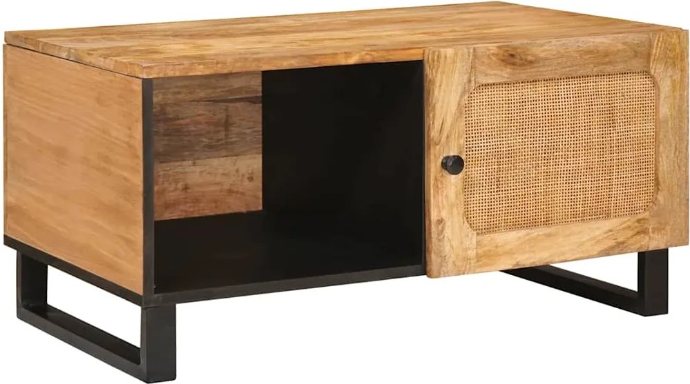 vidaXL Dohányzóasztal Természetes 80 x 50 x 40 cm Tömör Mangófát