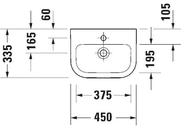 Duravit 7484500002 - Fali mosdó D-CODE 45x33,5 cm kerámia/fényes fehér