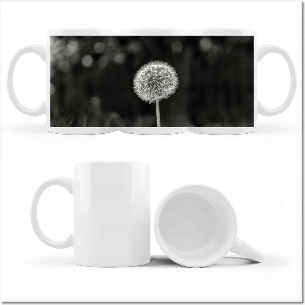 Pitypang fényképes bögre Makro virág