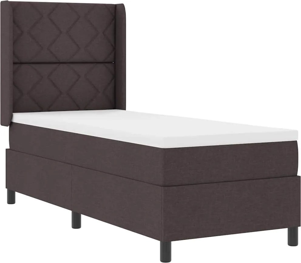 vidaXL LED Box Spring Ágy matracmal Sötét Barna 80 x 200 cm szövet