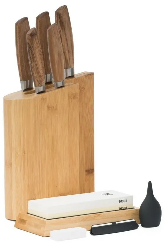 G21 Gourmet késblokk, bambuszból, 5 késhez