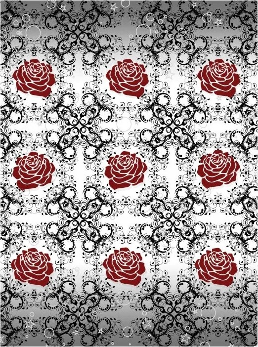 Fotótapéta Rózsa piros és fekete-fehér vinil 184x254 elegáns minta +ragasztó