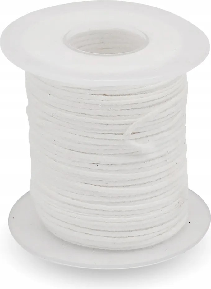 Öko gyertyatartó kanóc, pamut, 18 rétegű, fehér, 2x0.5mm, 61m/tekercs