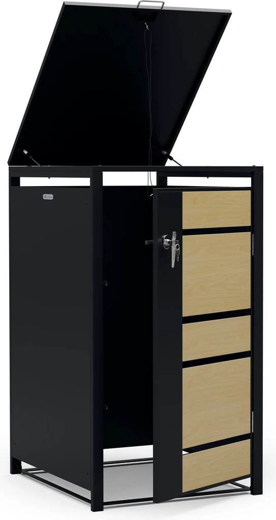 Blumfeldt BinSafe, szemétkosár tároló doboz, 1 szemétkosár, 240 l, zárható, időjárásálló horganyzott acél