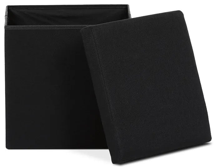 Fekete Szövet Tárolós Puff. TAB-461 BK2