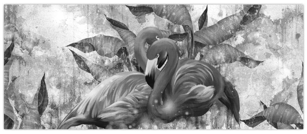 Kép - Flamingók graffiti (120x50 cm)