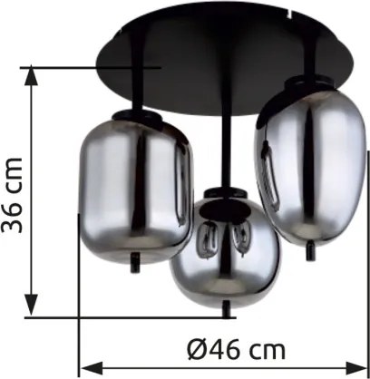 GLOBO 15345-3D BLACKY I Loft Mennyezeti Lámpa IP20