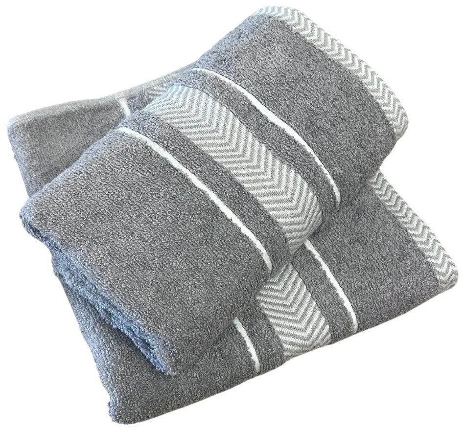 Frottír törölköző deluxe Monaco szürke 30x50cm TiaHome