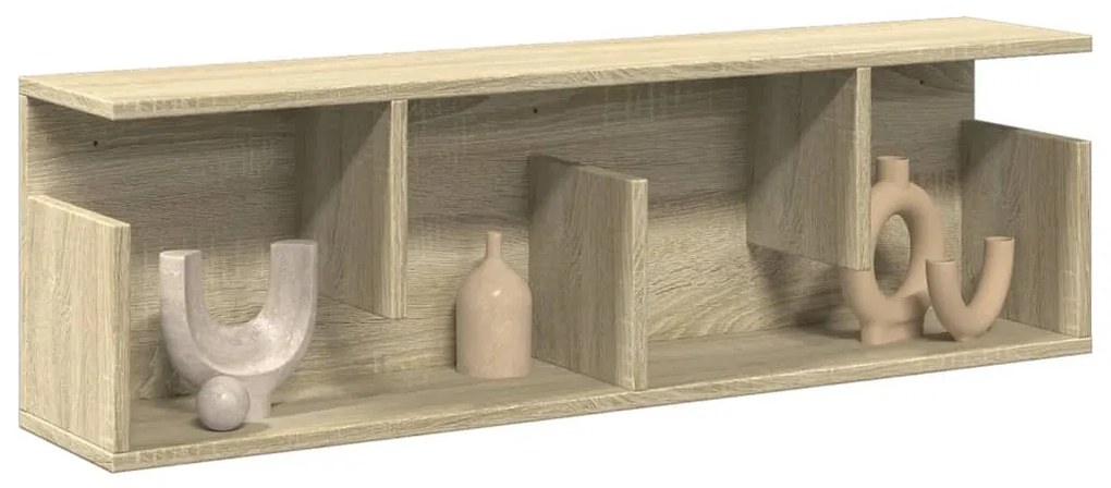 sonoma tölgy színű szerelt fa faliszekrény 100 x 20 x 30 cm