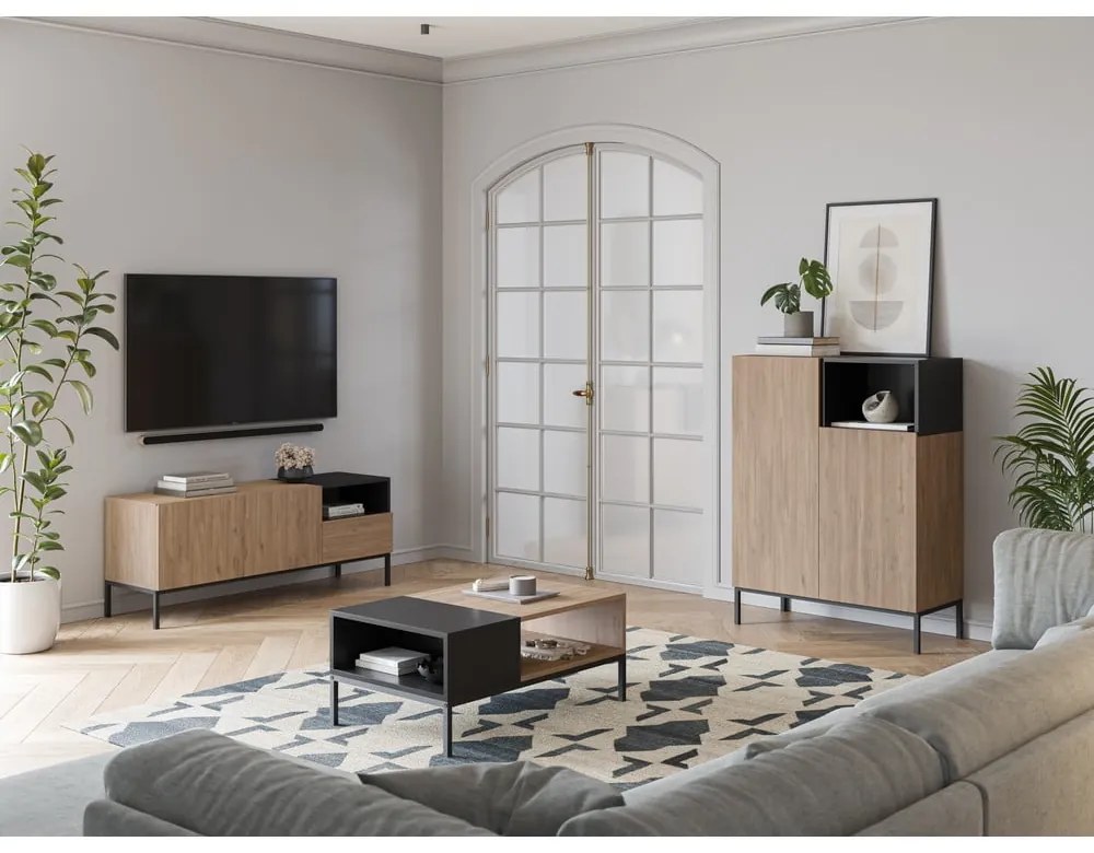 Natúr színű TV-állvány 140x55 cm Cailin – Marckeric