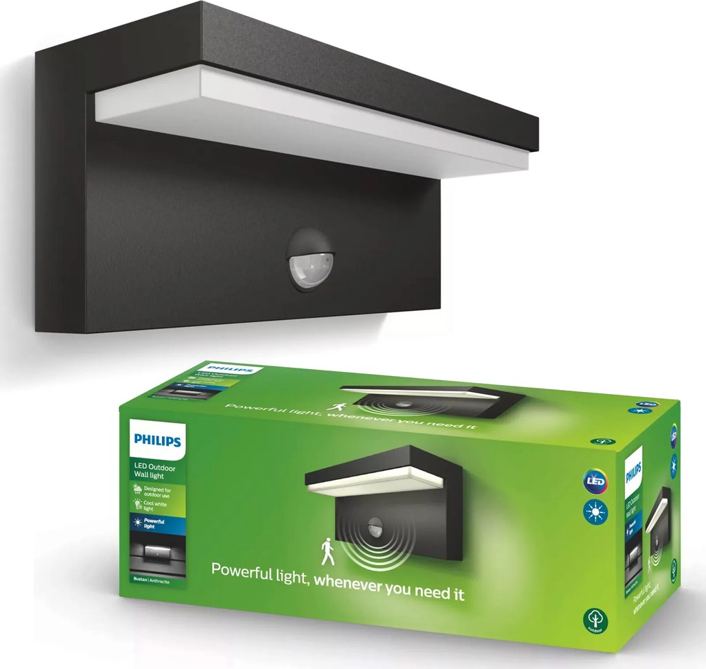 Kültéri fali lámpa Philips Bustan Kerti homlokzati lámpa mozgásérzékelővel