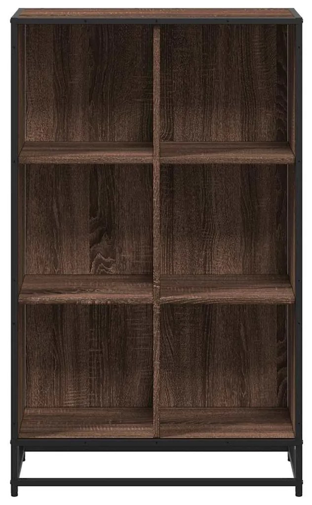 barna tölgyszínű szerelt fa könyvszekrény 65,5x33x107,5 cm