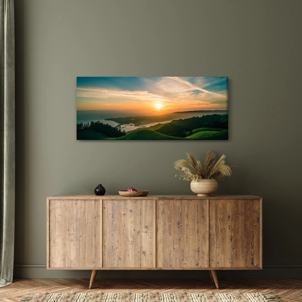 Vászonkép - Napkelte a tenger felett (120x50 cm)