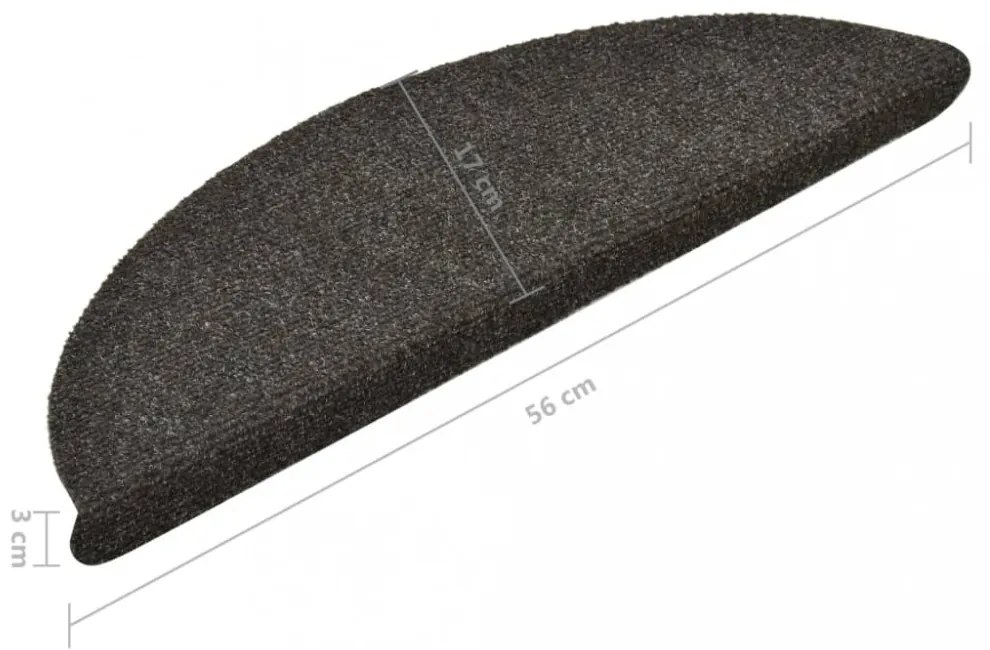 15 db antracit tűlyukasztott öntapadó lépcsővédő 56 x 17 x 3 cm