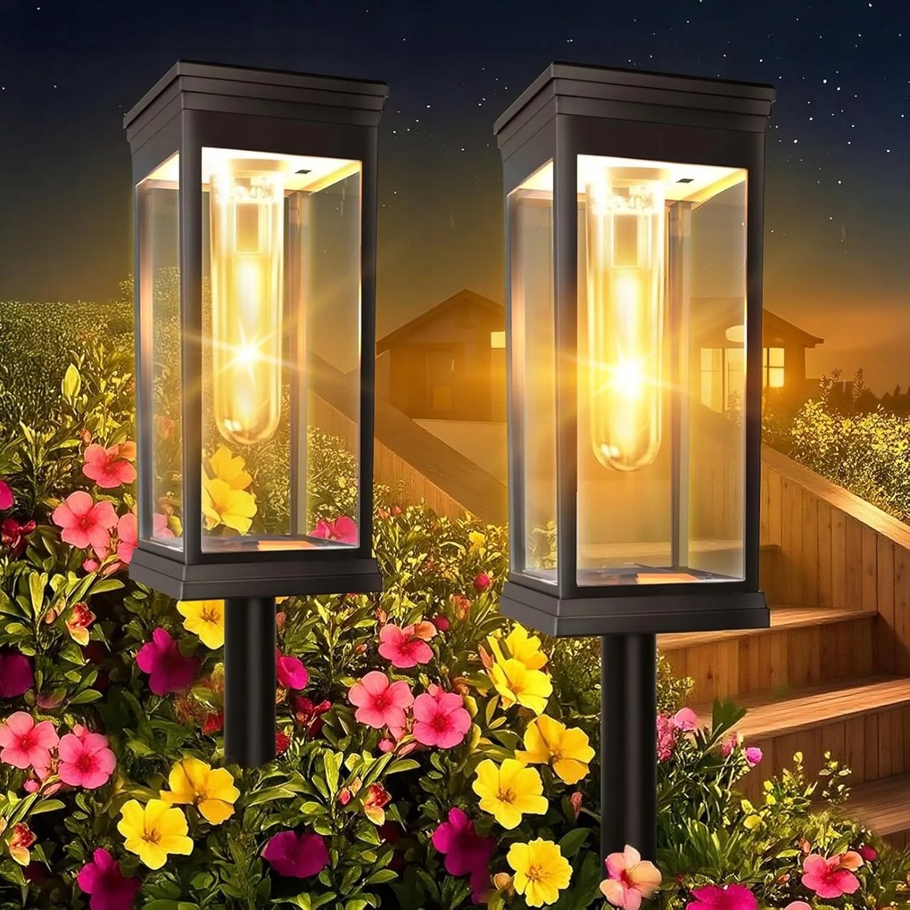 2 Db Napelemes Kerti Lámpa Vízálló Kültéri Napelemes Lámpa