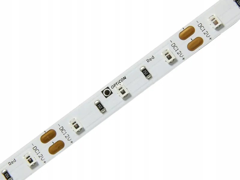 Led Szalag 12V DC 4,8W méter 300 Smd 2835 IP20 8mm Szín Piros Opticon