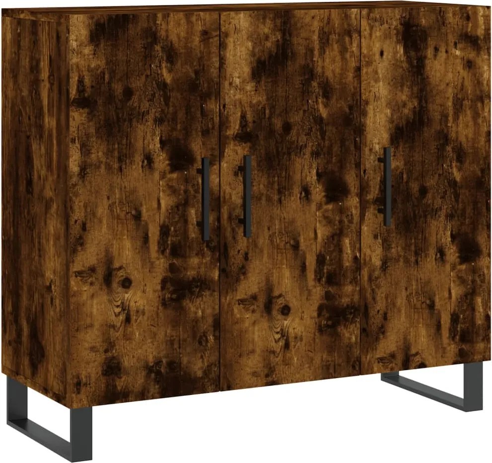 vidaXL füstös tölgy színű szerelt fa tálalószekrény 90 x 34 x 80 cm