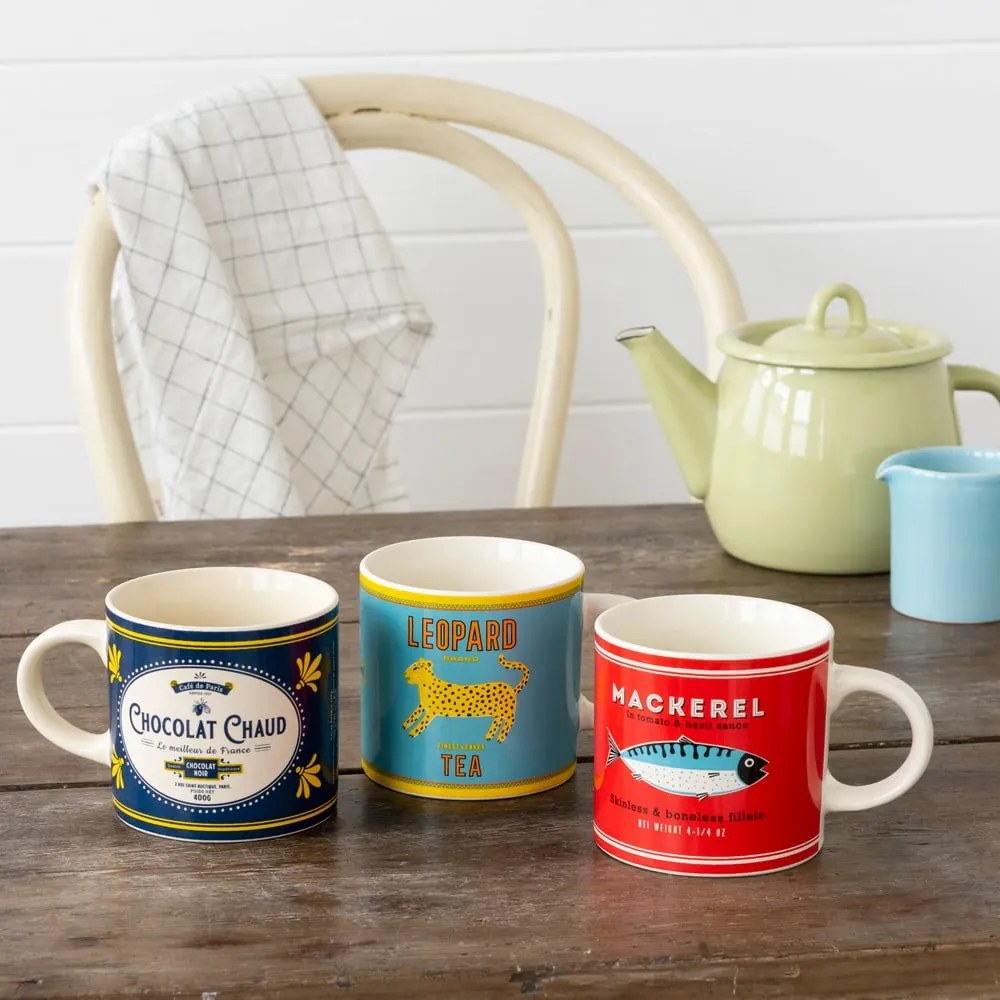 Sötétkék-krémszínű kerámia bögre 350 ml Chocolat Chaud – Rex London