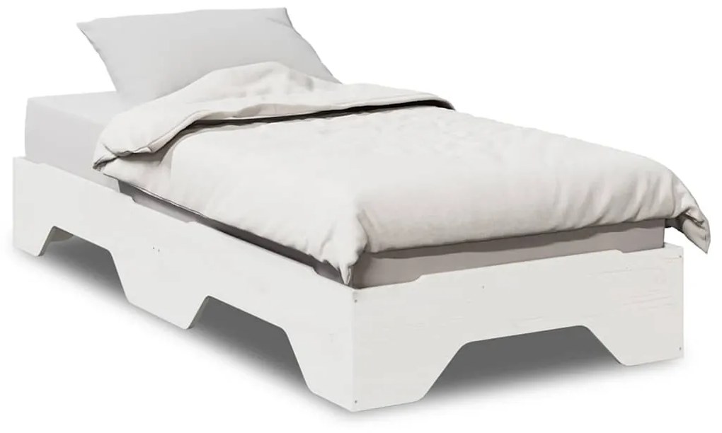 ágy matrac nélkül rakásolható fehér 75x190 cm tömör fa