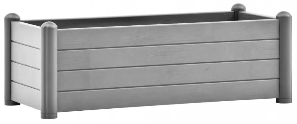 kőszürke kerti PP magaságyás 100 x 43 x 35 cm