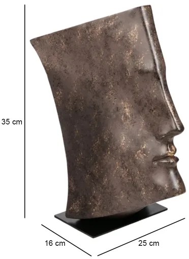 Asztali dísz 29x25x17 cm gyanta/rézszínű