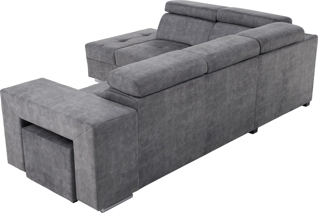 Ülőgarnitúra, szürke, balos, MALAGA