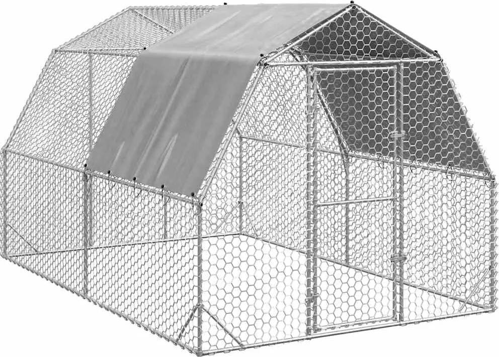 vidaXL Csirkekifutó tetővel 2,5x4x2,25 m horganyzott acél