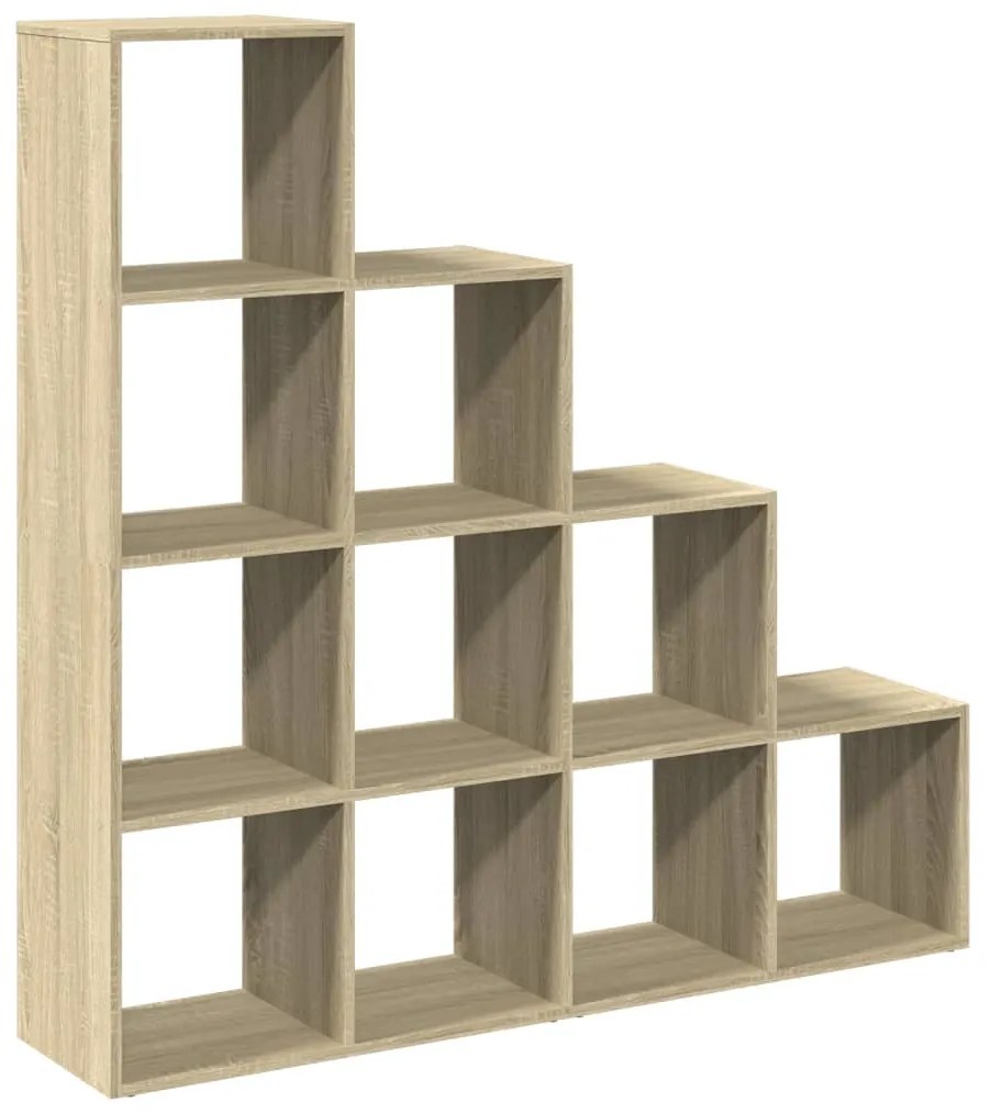 4 szintes sonoma tölgy elválasztó könyvespolc 131,5x29x131,5 cm