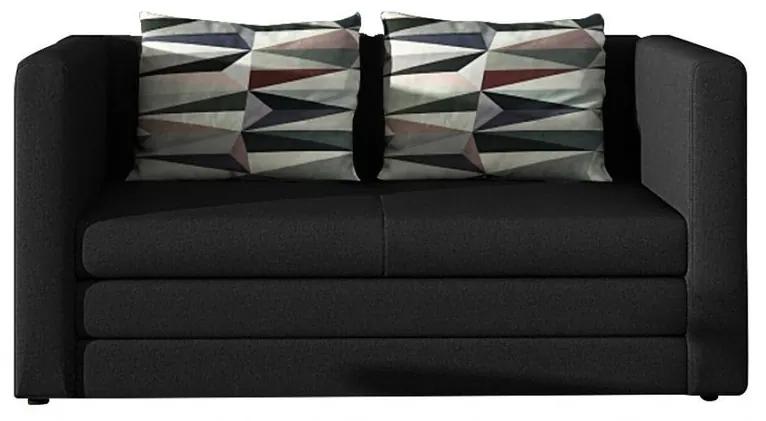 Cent ágyazható, karfás kanapé, 132 x 70 cm ka028 (fekete)