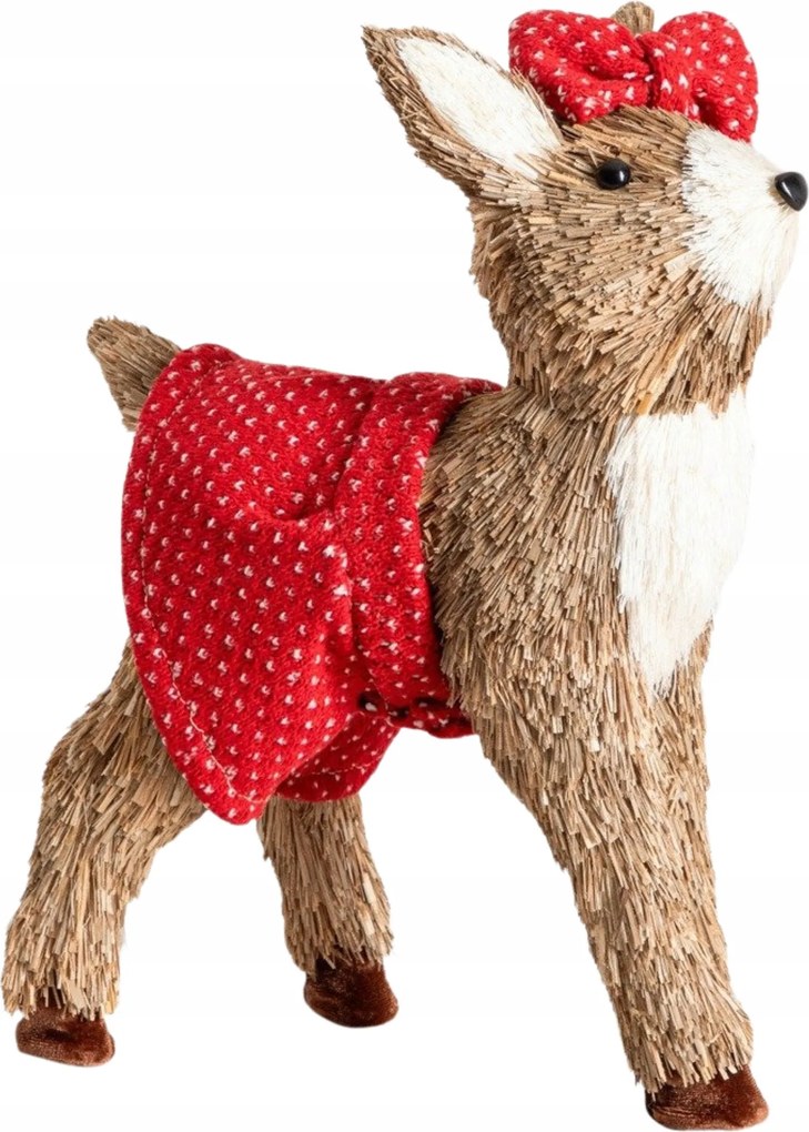 Cervo karácsonyi dekoráció szarvas masnival a ruhában 21x31cm Homla