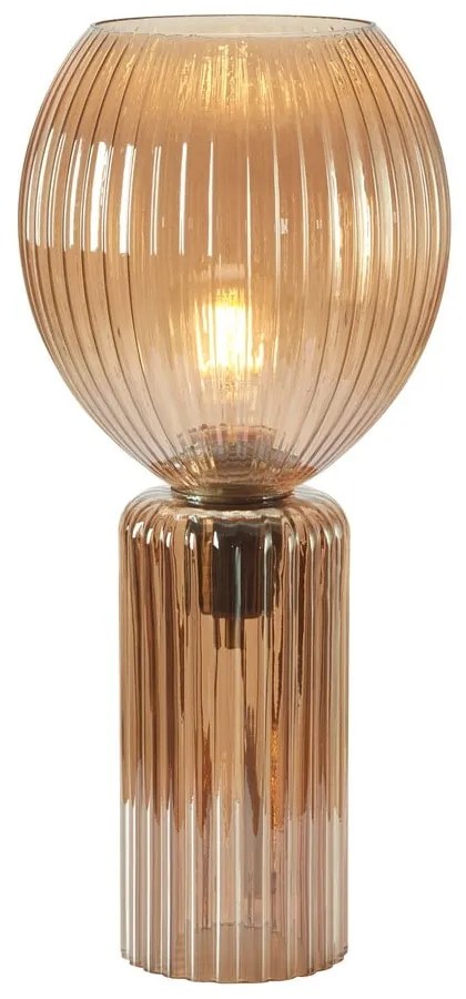 Borostyán színű asztali lámpa üveg búrával (magasság 40 cm) Toulipa – Markslöjd