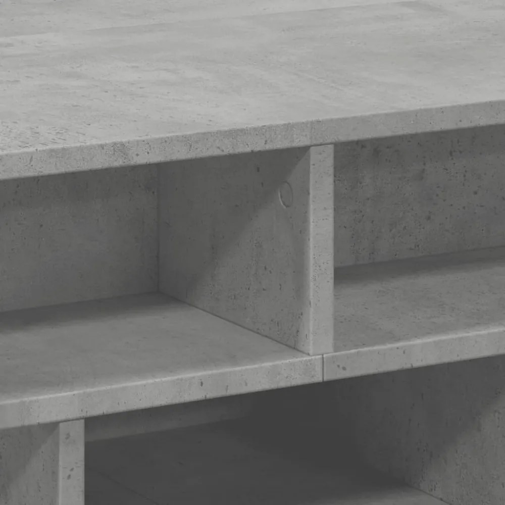 betonszürke szerelt fa dohányzóasztal 70x70x29 cm