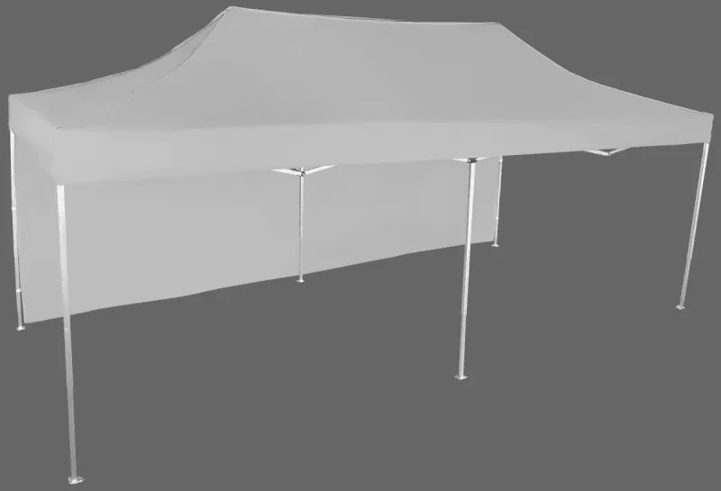 Gyorsan összecsukható sátor 3x6m - alumínium, 1 oldalfal, Szürke / antracit