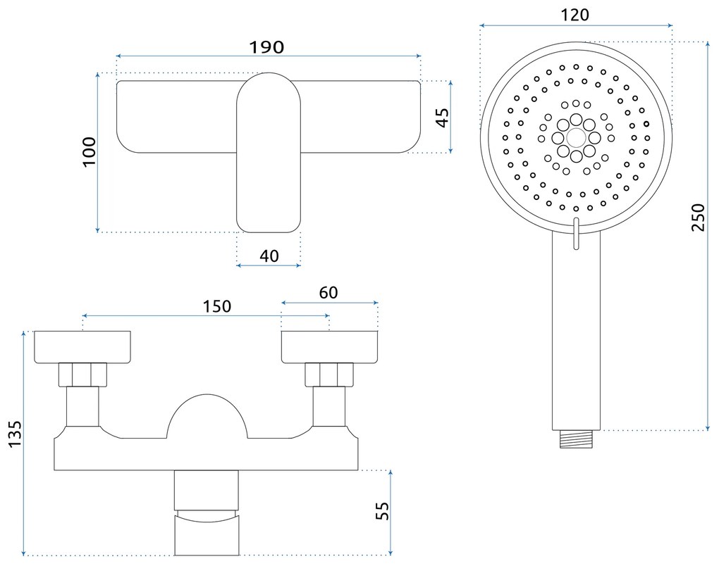 Rea, Zuhanycsap REA Dart Black, REA-B3302