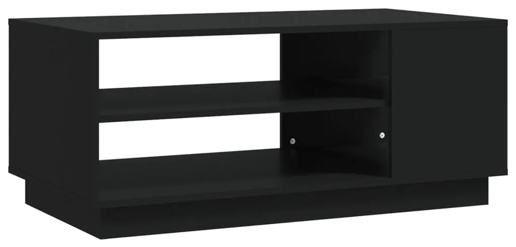 Fekete szerelt fa dohányzóasztal 102x55x43 cm