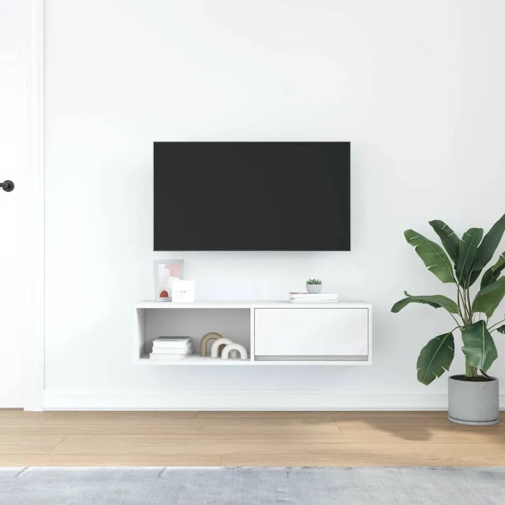fehér szerelt fa TV-szekrény 100x31x25,5 cm