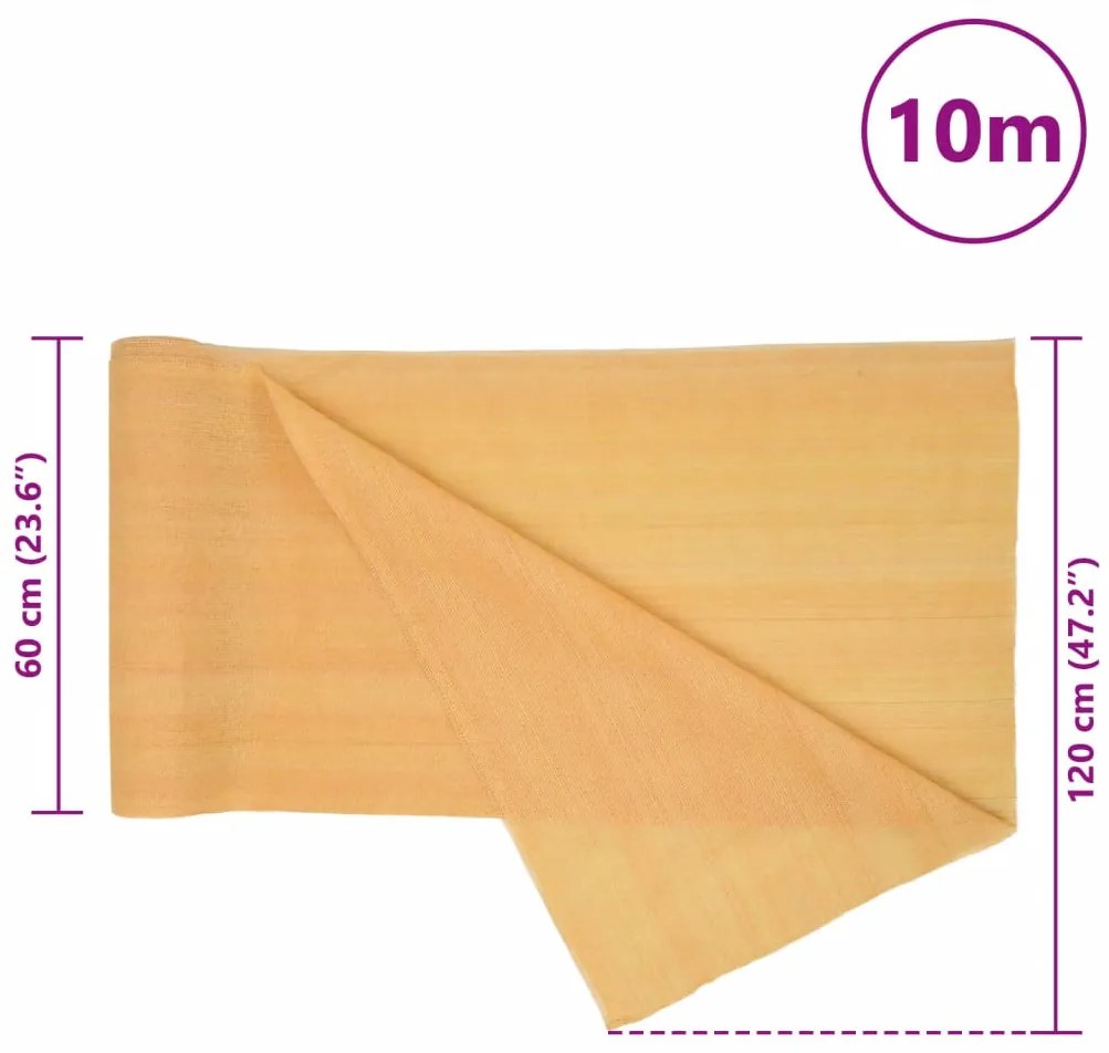 homokszínű HDPE belátásgátló háló 1,2 x 10 m 195 g/m²