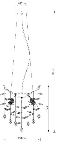 Globo 64138HG - Kábelen függesztett QUEENA csillár 4xE14/40W/230V arany