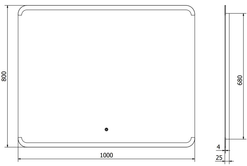 Mexen Nida, LED fürdoszobai tükör háttérvilágítással 100x80 cm, 6000K, páramentes, 9806-100-080-611-00