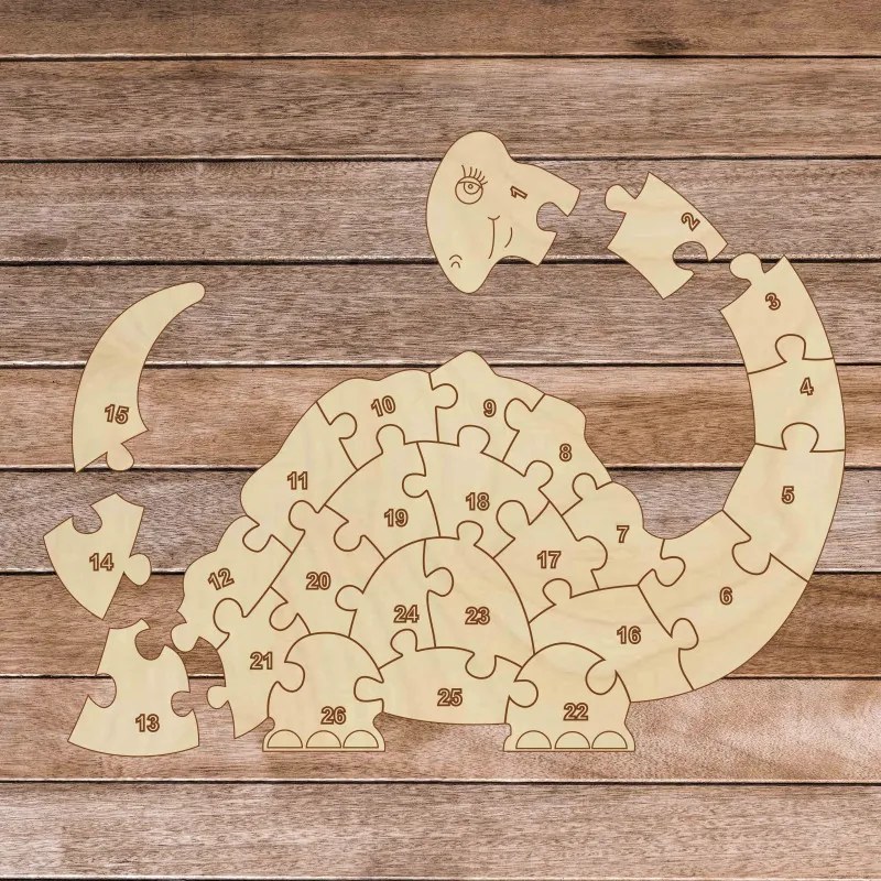 Gyermek fa puzzle - Dinoszaurusz és 26 darab | SENTOP