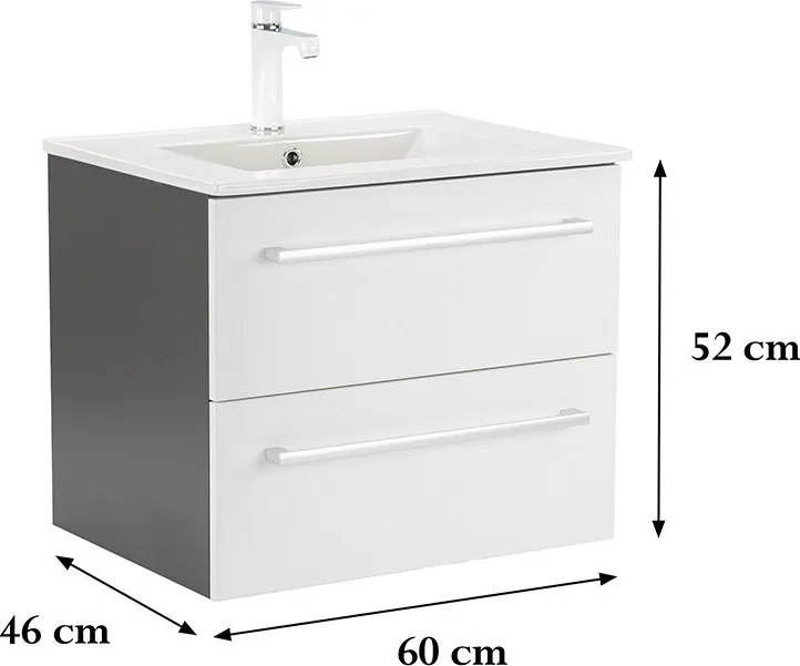 Vario Clam 60 Fürdőszoba alsó szekrény mosdóval