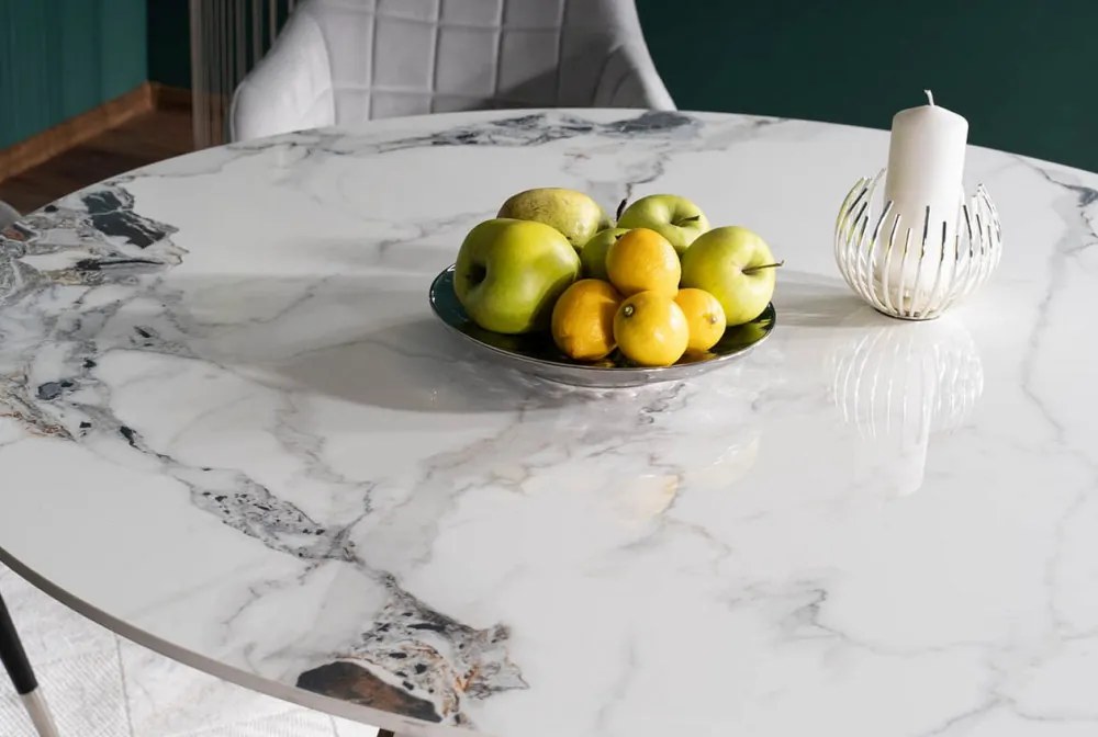 Murano étkezőasztal kerek 120cm króm