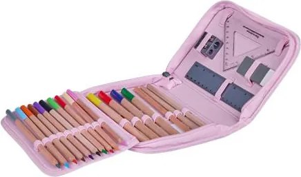 Tolltartó, klapnis, cipzáras, töltött, LEGO Flowers, rózsaszín-mintás (L200852506)