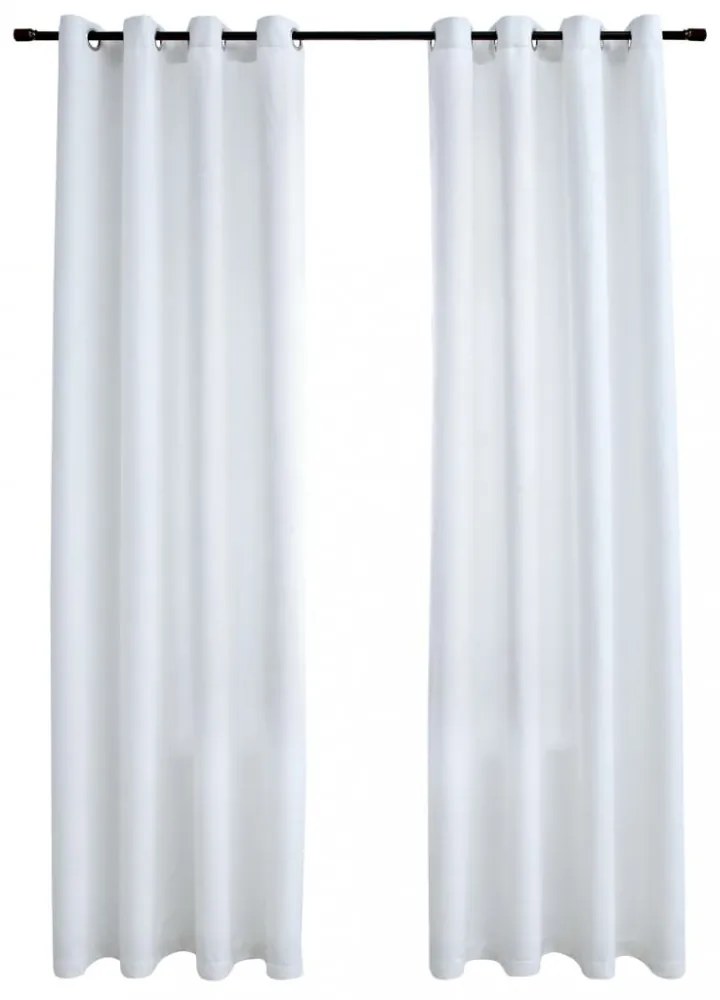 2 db törtfehér sötétítőfüggöny fémgyűrűkkel 140 x 245 cm