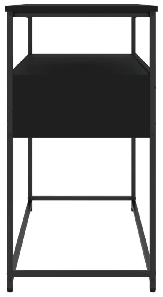 fekete szerelt fa tálalóasztal 100x40x75 cm