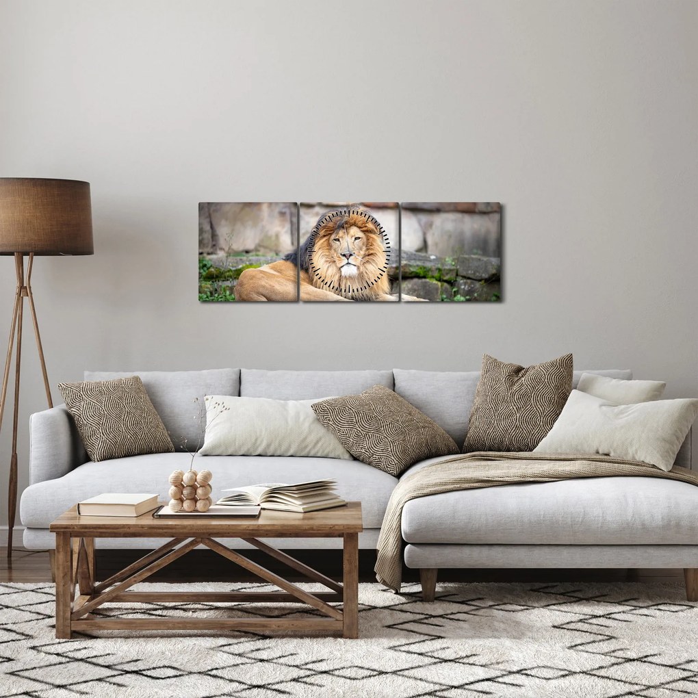 Oroszlán képe (órával) (90x30 cm)