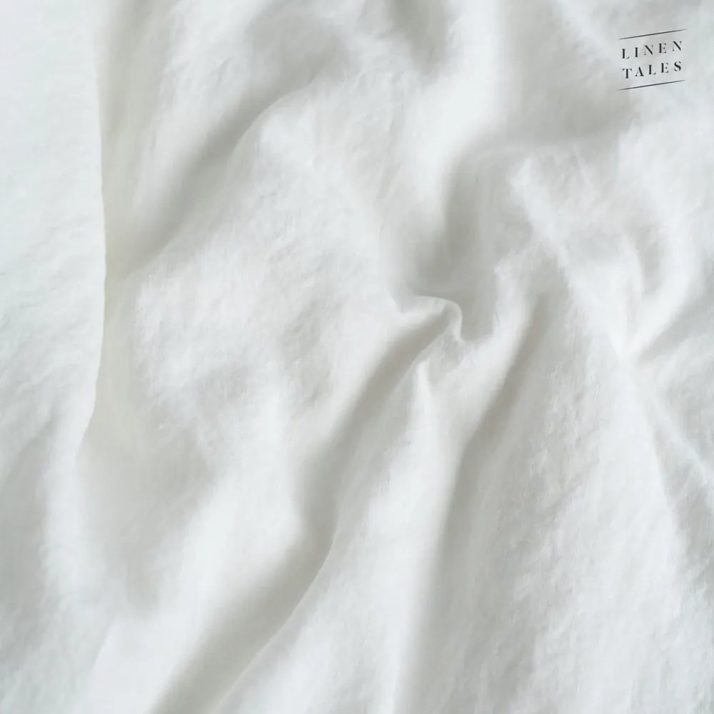 Fehér kétszemélyes len ágyneműhuzat 200x200 cm White – Linen Tales