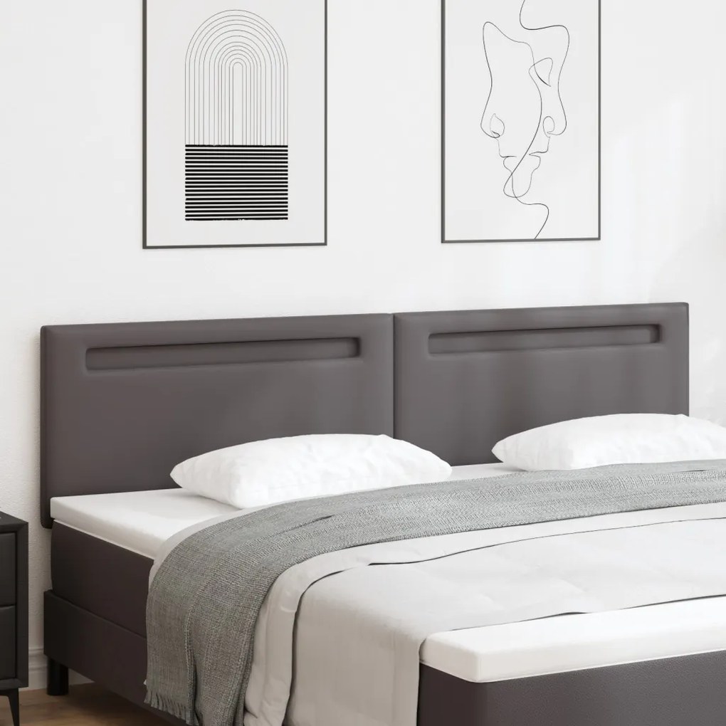 Egyszerű Design Fejtámla Szürke 200 cm Műbőr