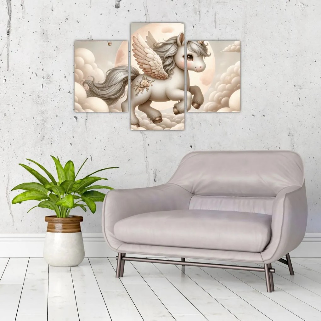 Kép - Egyszarvú a felhőkben (90x60 cm)